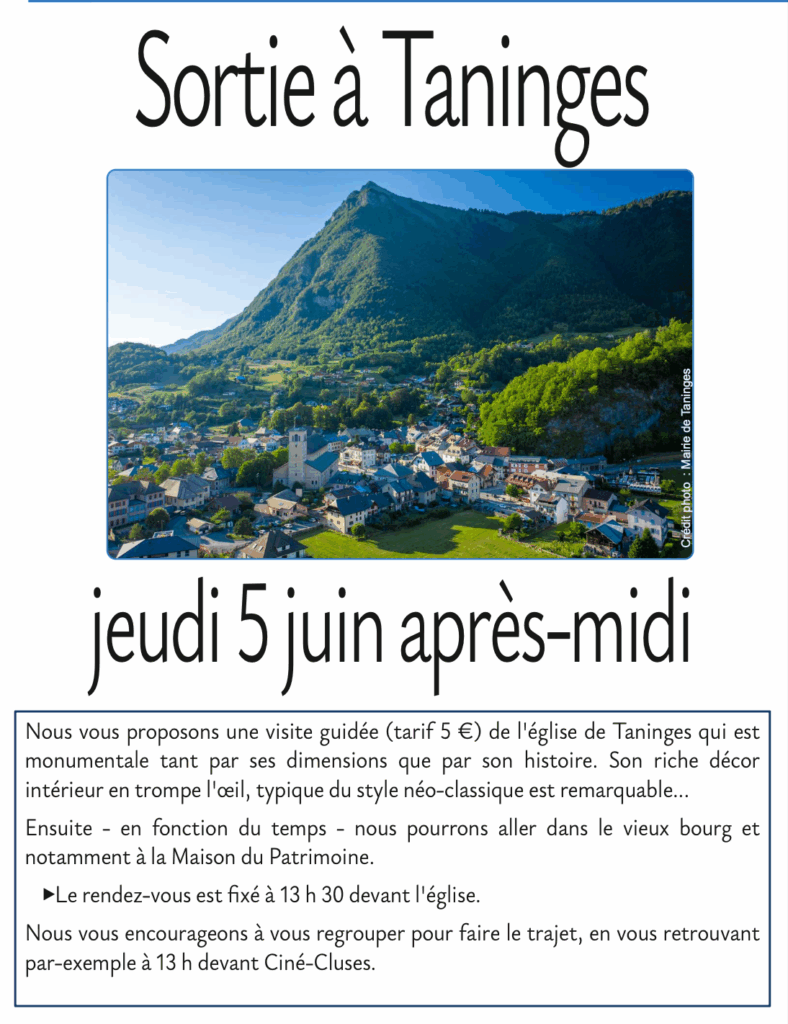 Sortie à Taninges le 5 juin 2025