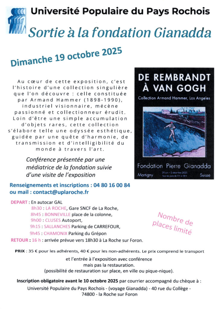 Exposition de Rembrandt à Van Gogh à la fondation Gianadda