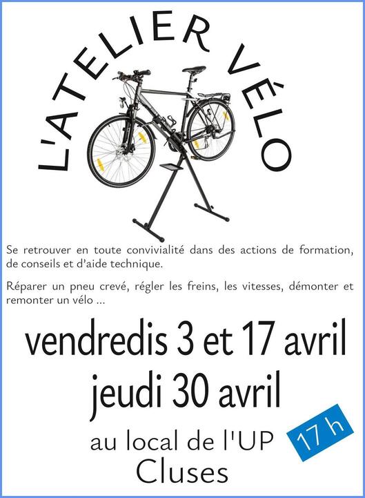 Ateliers vélo d'avril 2026